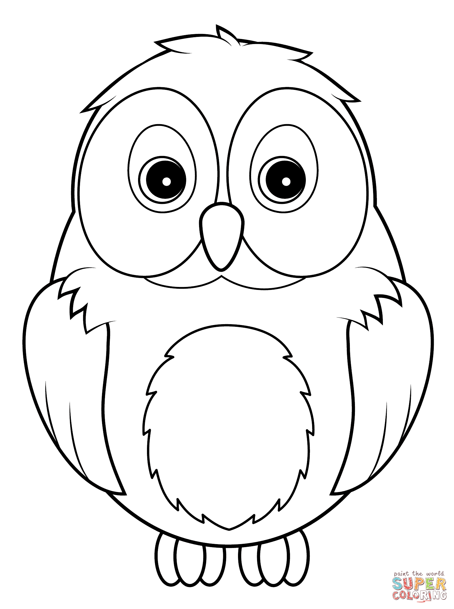 Cute Owl Coloring Pages For Kids Drawing With Crayons