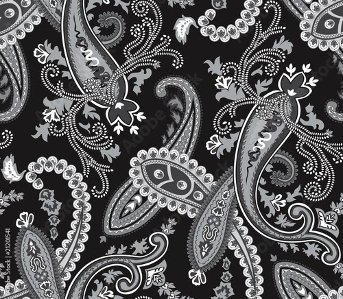 paisley + patterns: Black & White Paisley: Seamless background ...