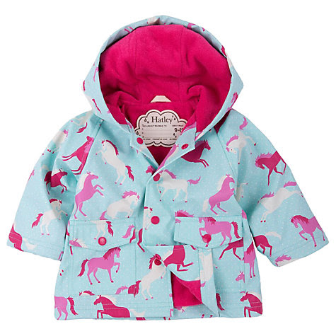 Buy Hatley Baby Polka Dot and Ponies Waterproof Rain Coat, Blue/Pink Online at johnlewis.com
