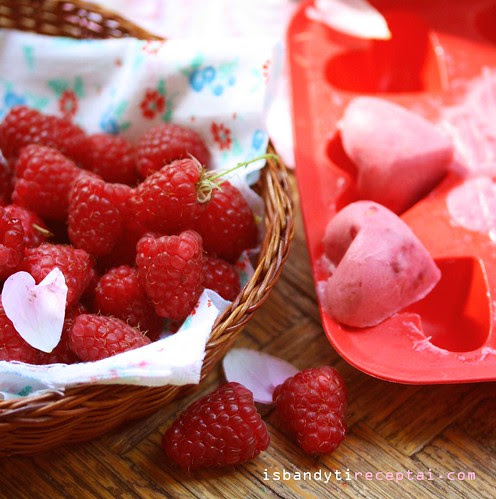 Raspberries for muffin hearts