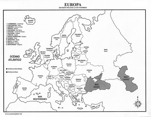 Mapa de Europa - División política con nombre
