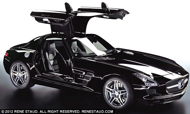 The Gullwing is back in the shape of the new SLS AMG. With a 6.2 litre 8-cylinder engine, it has a top speed of 197mph