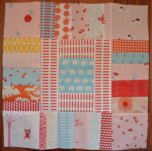 Fussy Cut Scrappy Square - For Kathryn, Bee a {modern} Swapper