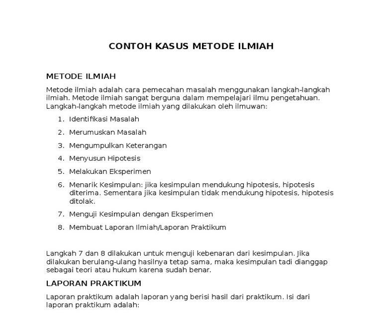Contoh Masalah Metode Ilmiah Mosaicone