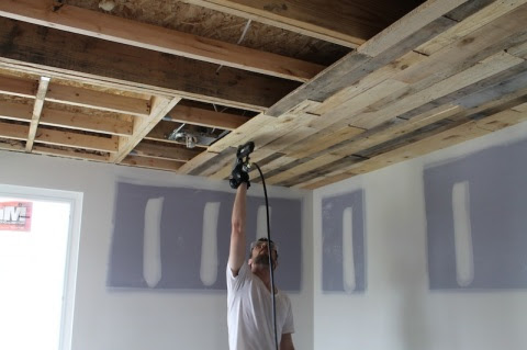 Pallet: Pallet Ceiling Installation « urban home INDY