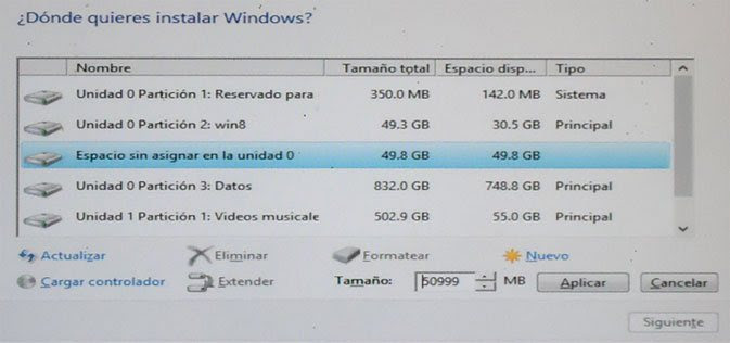 Crear una partición y darle formato para instalar Windows 8 Crear una partición y darle formato para instalar Windows 8