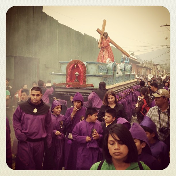 Procession during holy week in Antigua Guatemala.