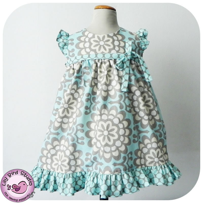 Birthday Party Dress - 12 mths to 8 yrs - PDF Pattern and Instructions - wide ruffled skirt, high waist