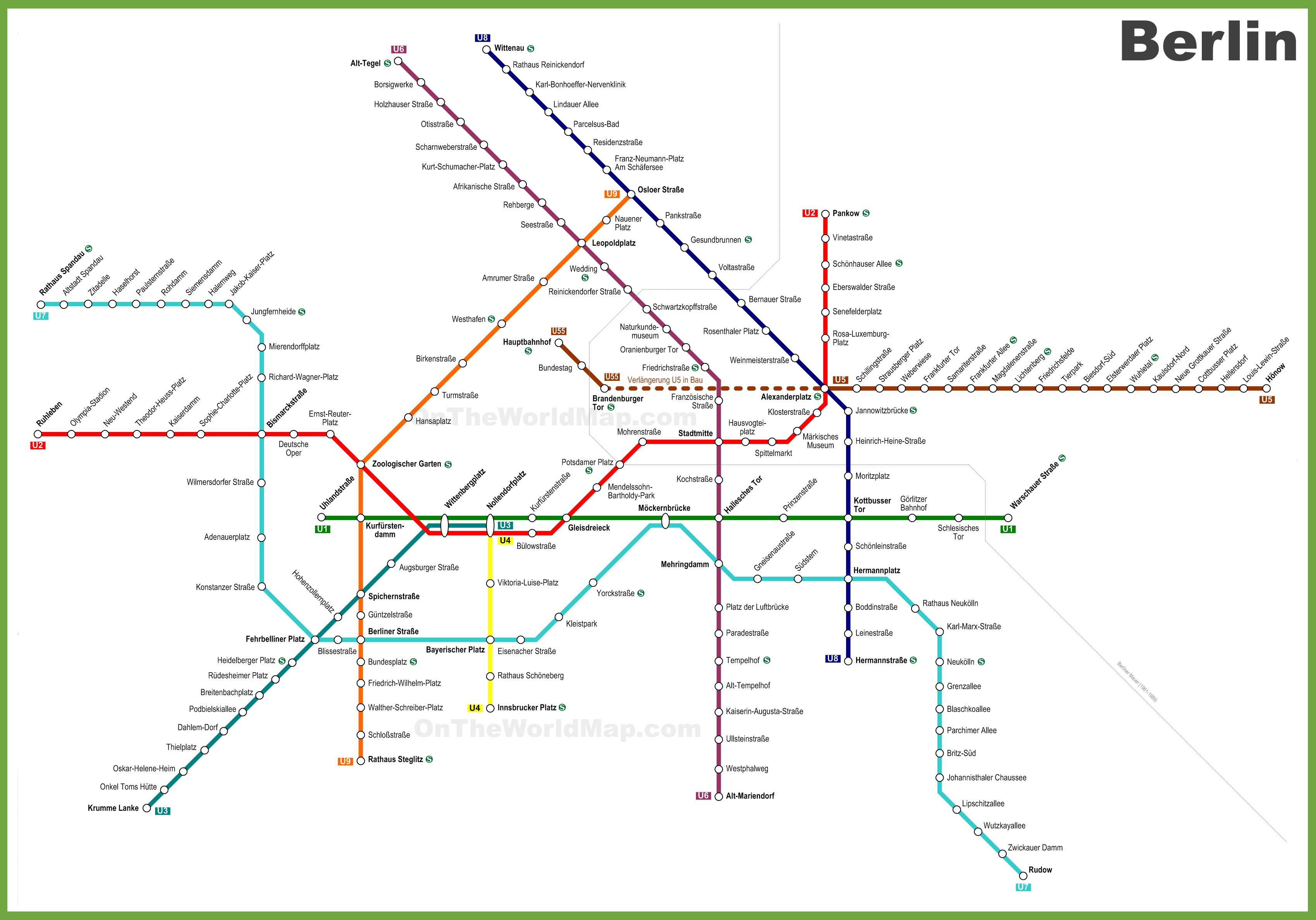 Mapa Metro Berlin 2020