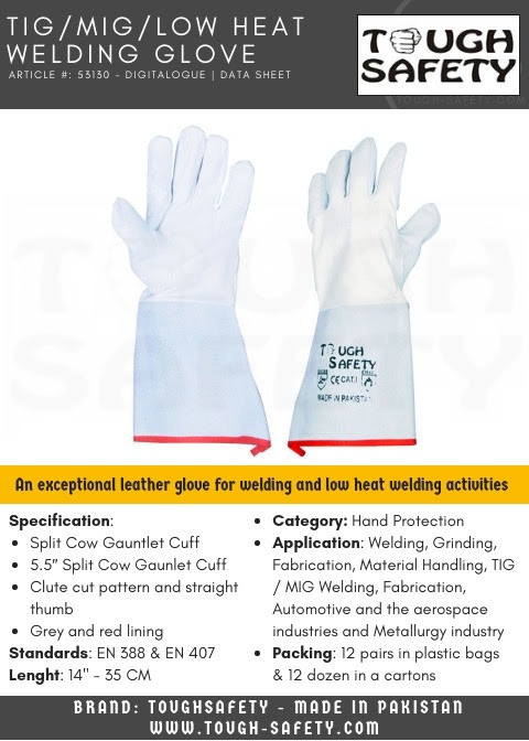 Toughsafety Heavy Duty Tig Welding Gloves Full Grain Leather Gloves