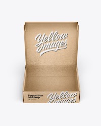 Download Download Psd Mockup Box Front View High Angle Shot Kraft Mockup Opened Pack Package Paper Top Psd Mock Up Long Sleeve Free Mockups Download Yellowimages Mockups