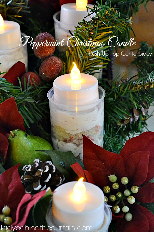 Pepperrmint Christmas Candle Push Up Pop Centerpiece - Lady Behind The Curtain