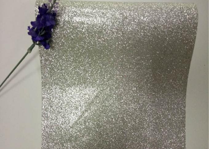 Bedroom Wallpaper PU Bahan Silver Glitter Fabric Untuk ...