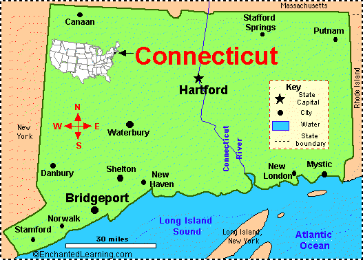 Connecticut map 