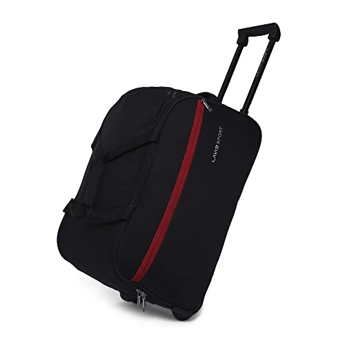 Lavie Sport Lino Cabin Size 53 Cms Wheel Duffel Bag For Travel | 2 Wheel Luggage Bag | Travel Bag With Trolley (Black)