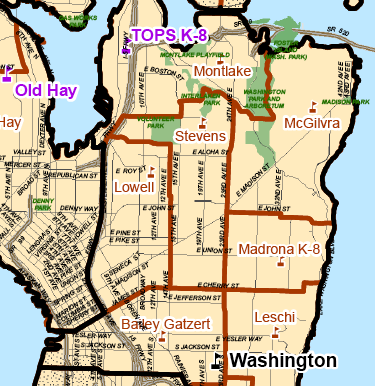 Seattle Public Schools Map  Tourist Map Of English