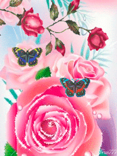 Розы с бабочками