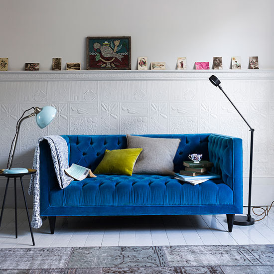 Deep blue seat | How to decorate with blue | PHOTO GALLERY | Homes & Gardens | housetohome.co.uk