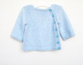 Bamboo newborn sweater. Blue baby sweater, newborn gift, very soft. Puerperium Cardigan. Made to order. - ATLASKNITSHOP Bamboo newborn sweater. Blue baby sweater, newborn gift, very soft. Puerperium Cardigan. Made to order. - ATLASKNITSHOP