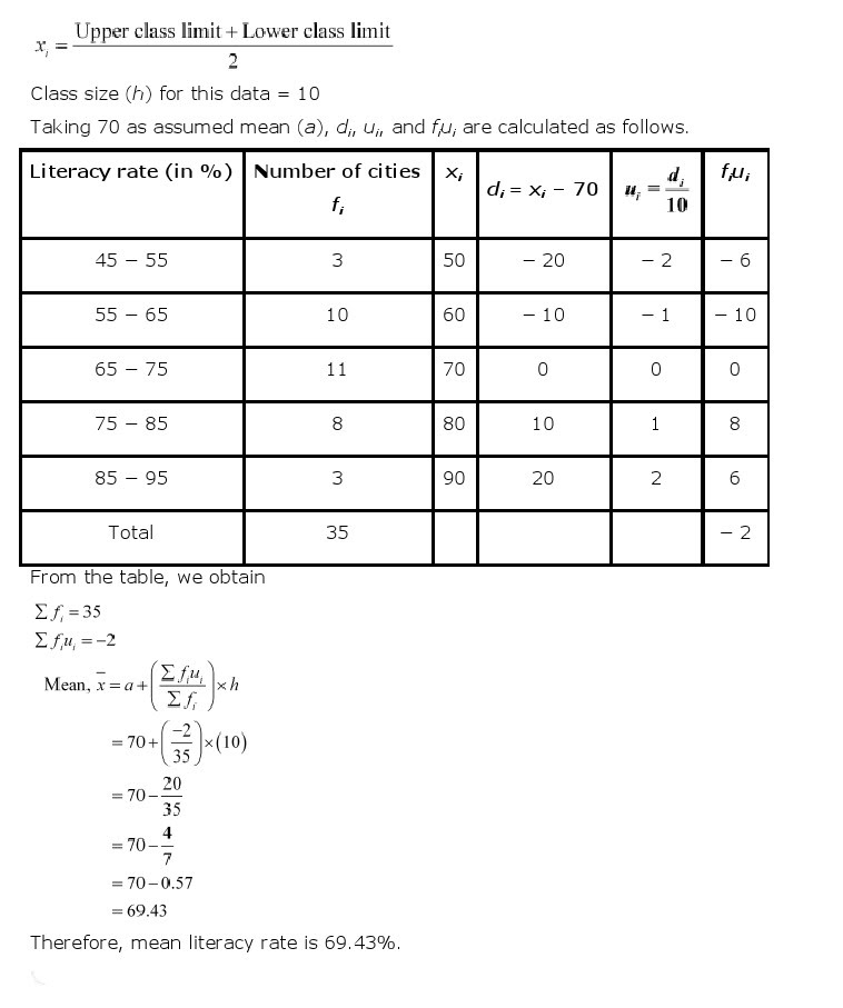 NCERT Solutions for Class 10th Maths Chapter 14 - Statistics