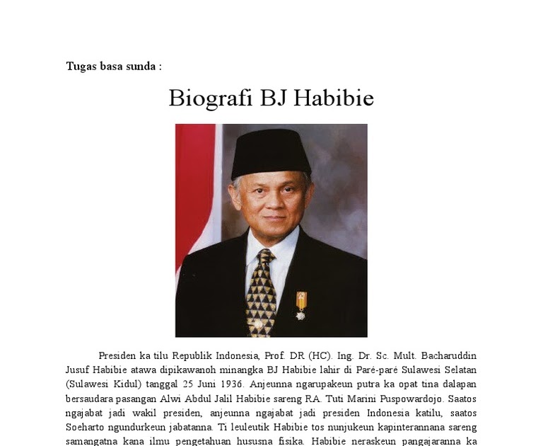 Biografi Bj Habibie Dalam Bahasa Sunda Entry Students