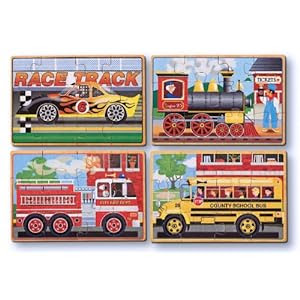 Melissa & Doug Deluxe Vehicles in a Box Jigsaw Puzzles