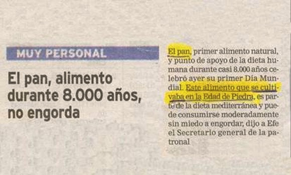 Increíbles erratas No en balde pasé por un sembrado de panes que era una hermosura. Justo al lado de un campo de fideos.