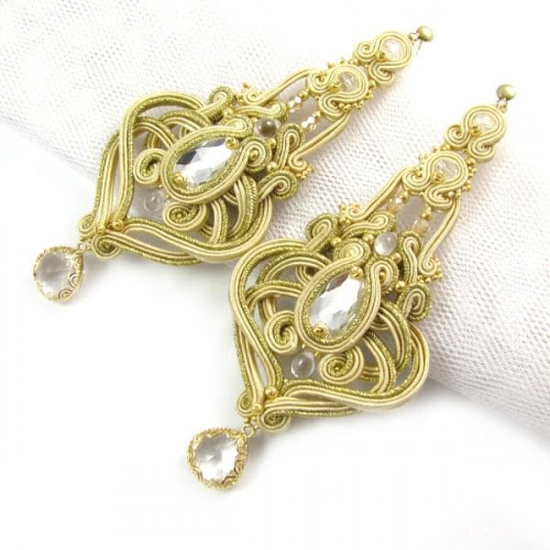 Kolczyki ślubne soutache Kolczyki ślubne soutache