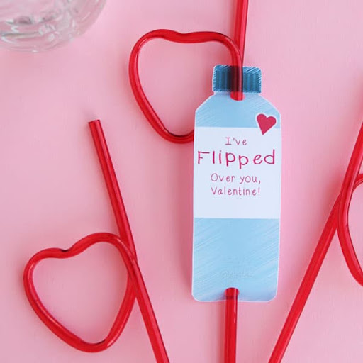 Free printable kids valentine cards - perfect for tweens who love water bottle flipping