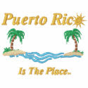 Puerto Rico Is The Place Embroidered Hooded Sweatshirt