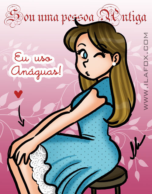 Eu uso Anaguas, anaguas, saia por baixo da saia, ilustração by ila fox