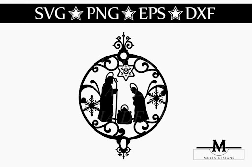 Free Nativity Christmas Ornament SVG Crafter File
