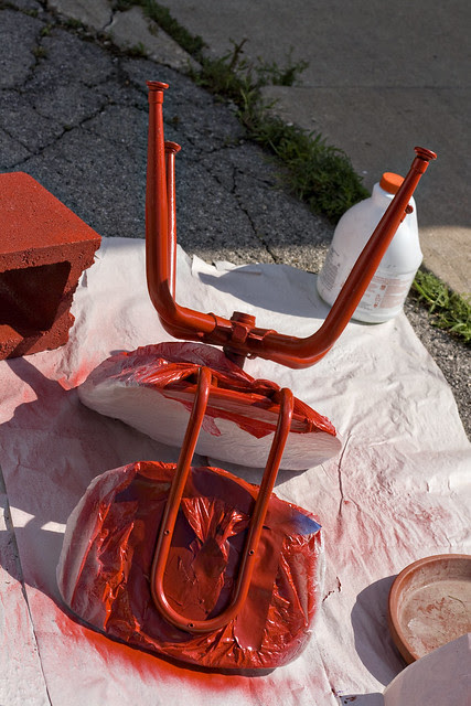 spray painting legs