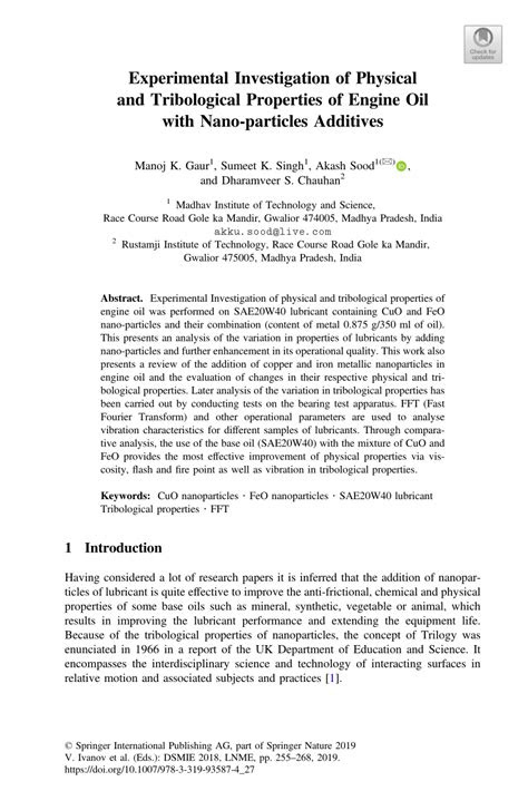 (PDF) Experimental Investigation of Physical and