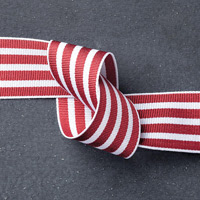 Cherry Cobbler 1-1/4" Striped Grosgrain Ribbon