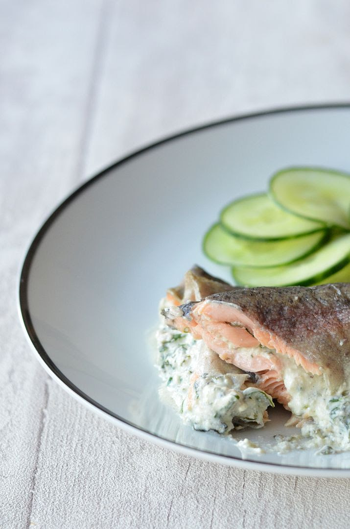 Trout with Cream Cheese & Basil 