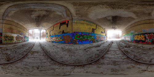 Under the overpass! - Equirectangular Panorama in Quebec City