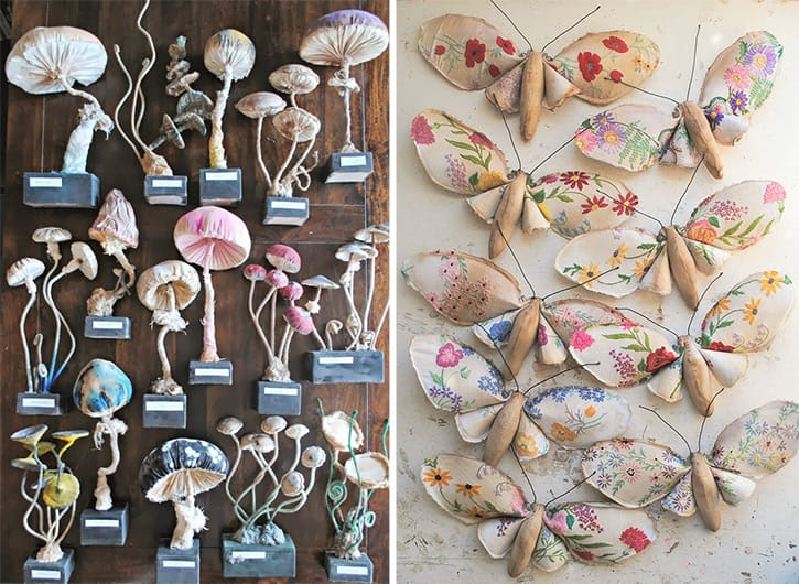 Vintage Textiles Transformed Into Flora and Fauna by Self Taught Artist Mr. Finch Vintage Textiles Transformed Into Flora and Fauna by Self Taught Artist Mr. Finch textiles sculpture plants animals