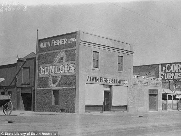 This is Connell St, in North Adelaide, in 1922. Pictured is a Dunlop store and the Le Cornu building is just visible to the right