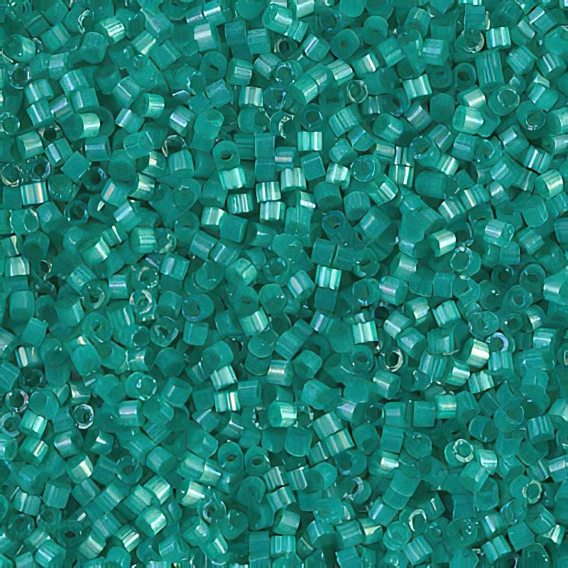 db1813 Delicas - 11/0 Japanese Cylinders - Dyed Aqua Green Silk Satin (7.5 g)