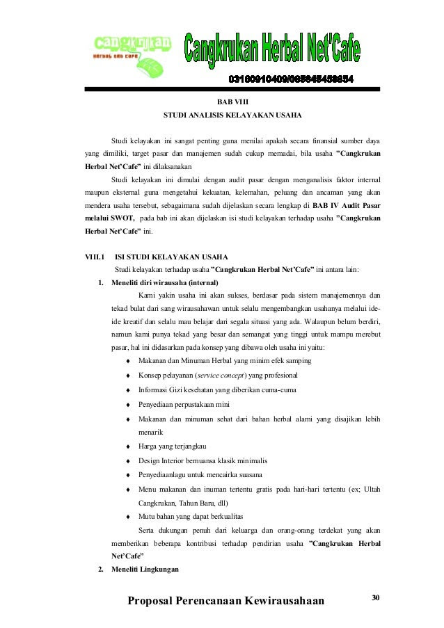 Contoh proposal studi kelayakan bisnis