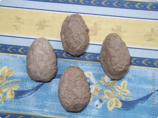 Мастер-класс Пасха Папье-маше Яйцо из папье-маше МК Бумага фото 4