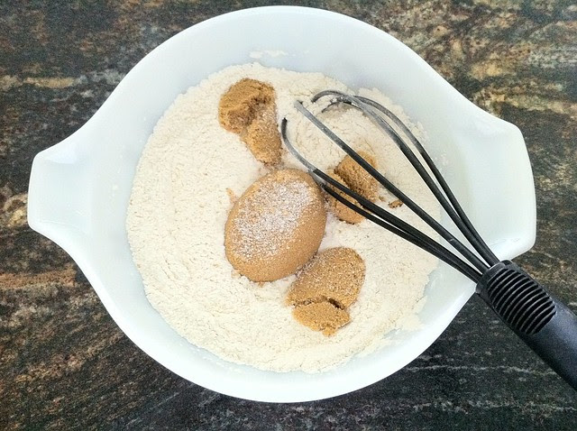 Brown Sugar and Salt Added to Flour