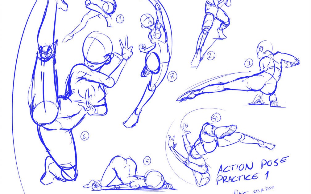 Anime Poses Jumping Pose Reference Drawing.
