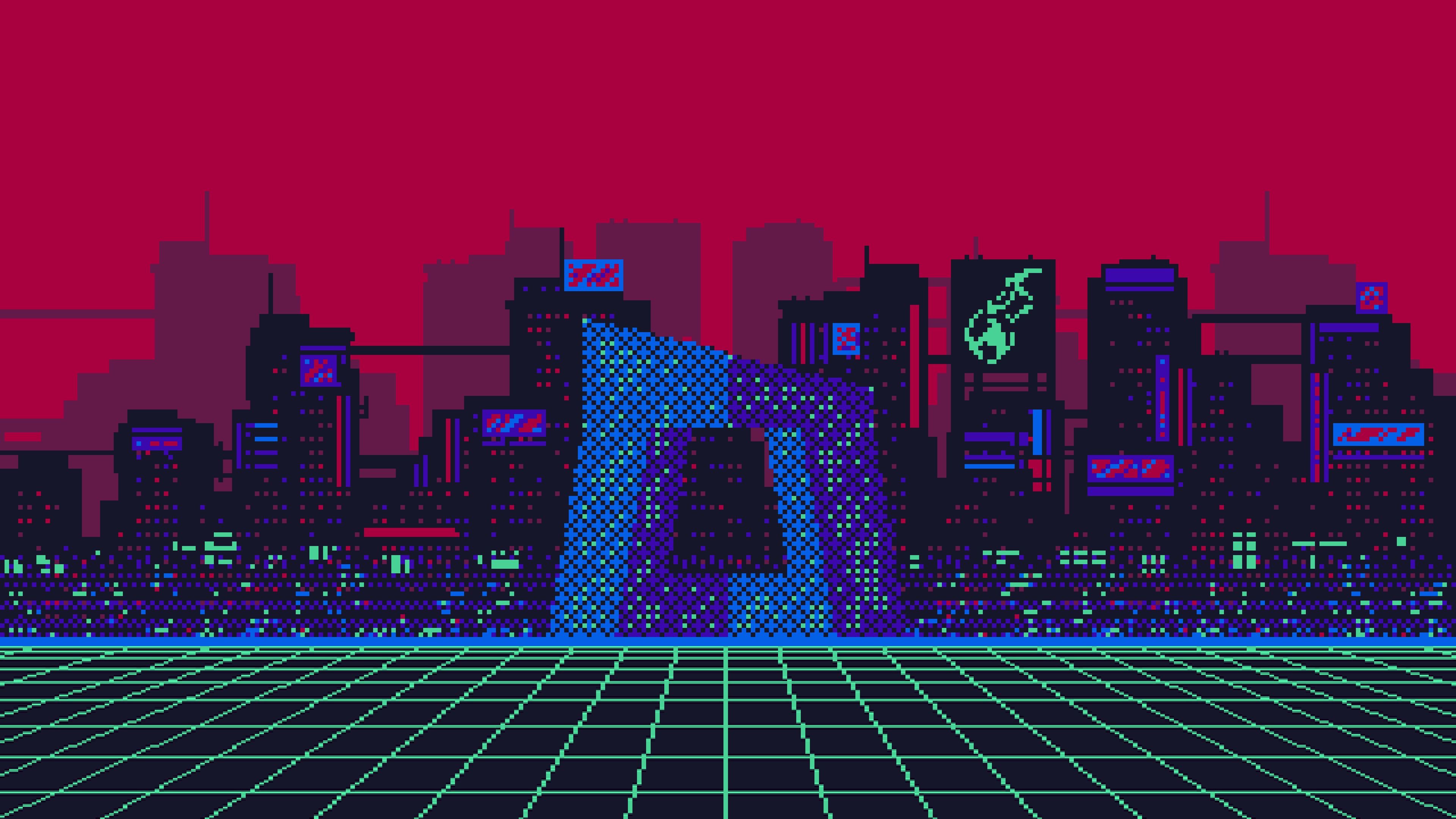 Get Cyberpunk Pixel Art City Wallpaper Pictures