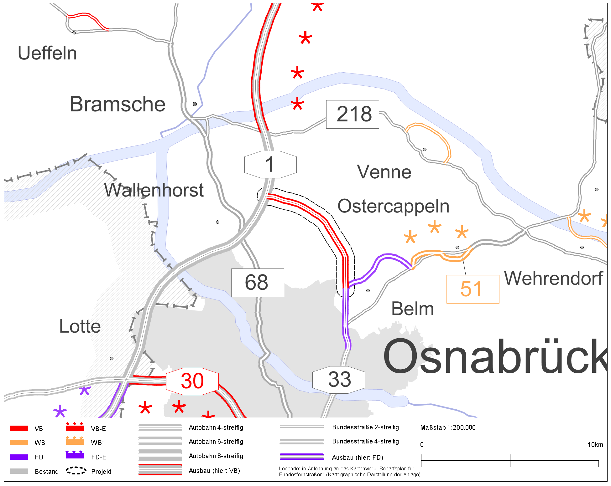 A33 Verlauf Karte | Karte