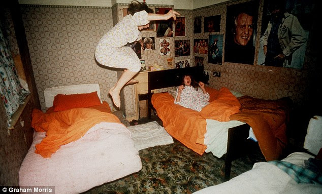 The Enfield Poltergeist terrified the Hodgson family - including Janet, 11, pictured here flying through the air, and her sister Margaret, right - and at least 30 witnesses during the summer of 1977