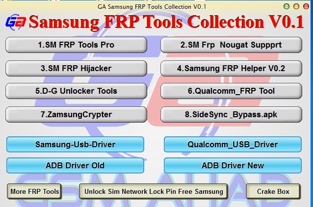 تحميل برنامج ازالة حماية frp أو حساب غوغل samsung best frp tools collection  v0.1