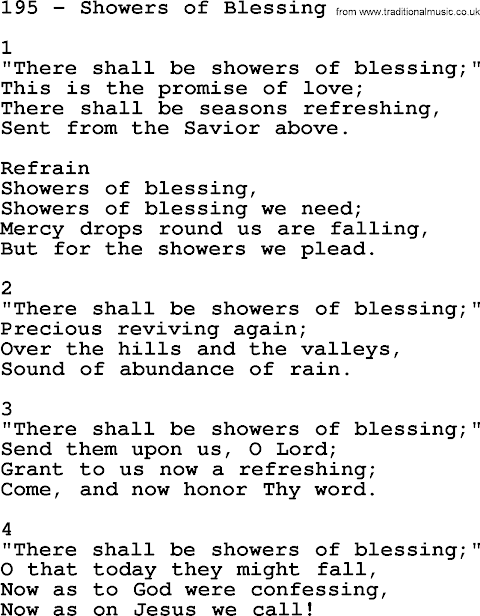 There Shall Be Showers Of Blessing Lyrics Ppt