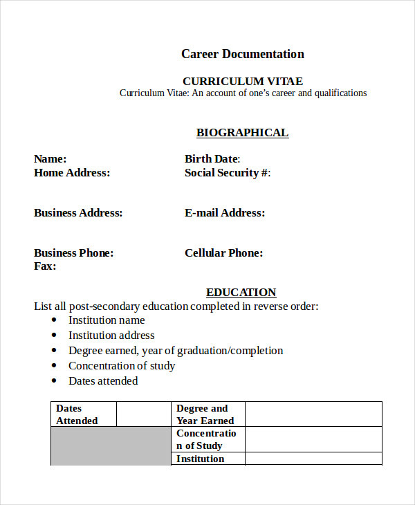 Simple Curriculum Vitae Format Pdf Simple Yet Elegant Cv Template To Get The Job Done Free Career Which Organizations To Join